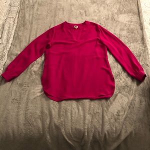 LIKE NEW ANNE KLEIN Hot Pink Blouse Long Sleeve